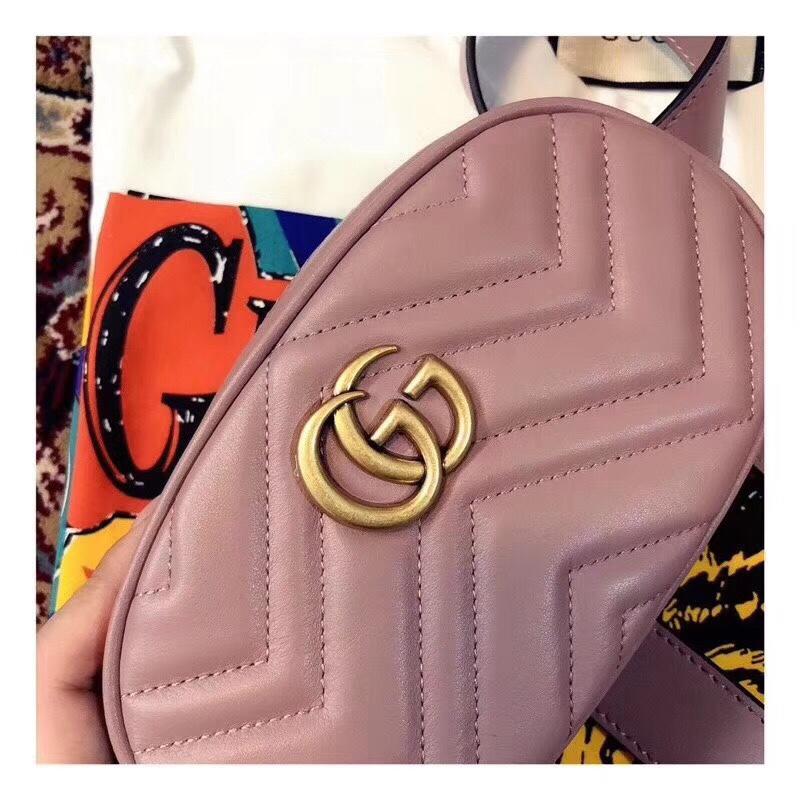 Replica Gucci 476434 GG Marmont Matelasse Leather Belt Bag