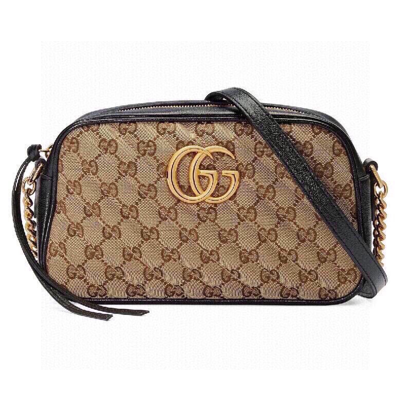 Replica Gucci 498110 GG Marmont Matelasse Mini Bag Black Leather Trim