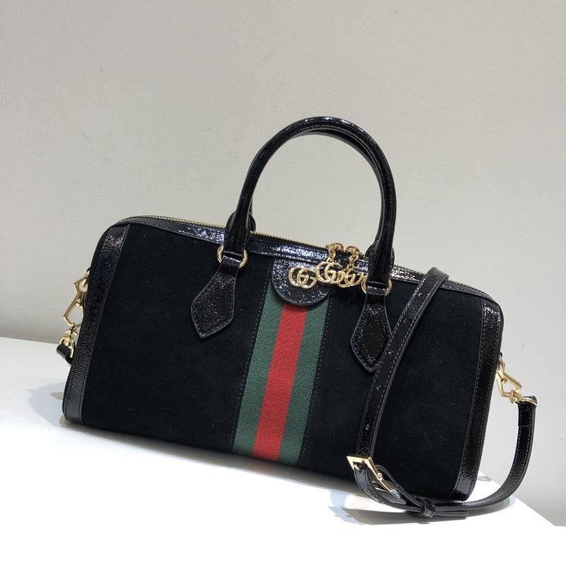 Replica Gucci 524532 Ophidia Medium Top Handle Bag Black Suede