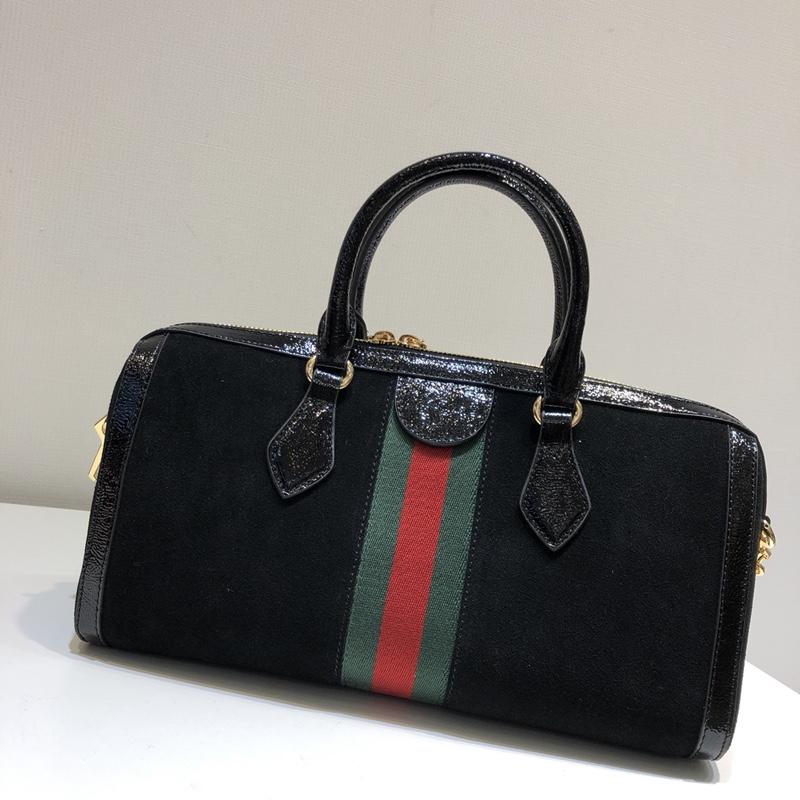 Replica Gucci 524532 Ophidia Medium Top Handle Bag Black Suede