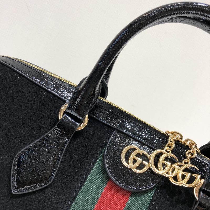 Replica Gucci 524532 Ophidia Medium Top Handle Bag Black Suede