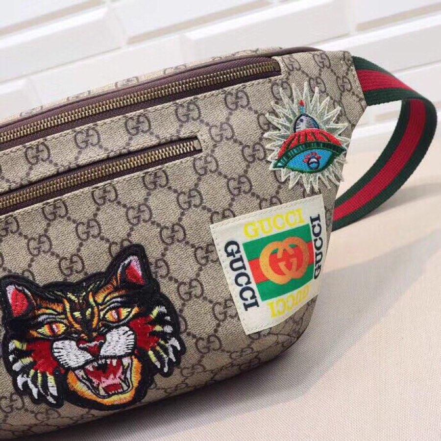 Replica Gucci 529711 Men Belt Bag GG Supreme Tag