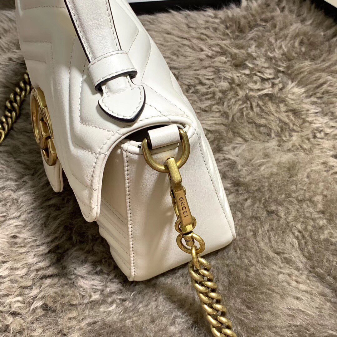 Replica Gucci 547260 GG Marmont Mini Top Handle Bag Beige Chevron Leather