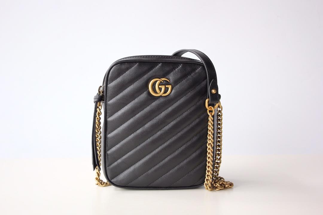 Replica Gucci 550155 Women GG Marmont Mini Shoulder Bag Black