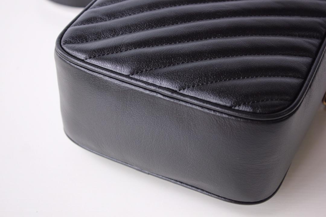 Replica Gucci 550155 Women GG Marmont Mini Shoulder Bag Black