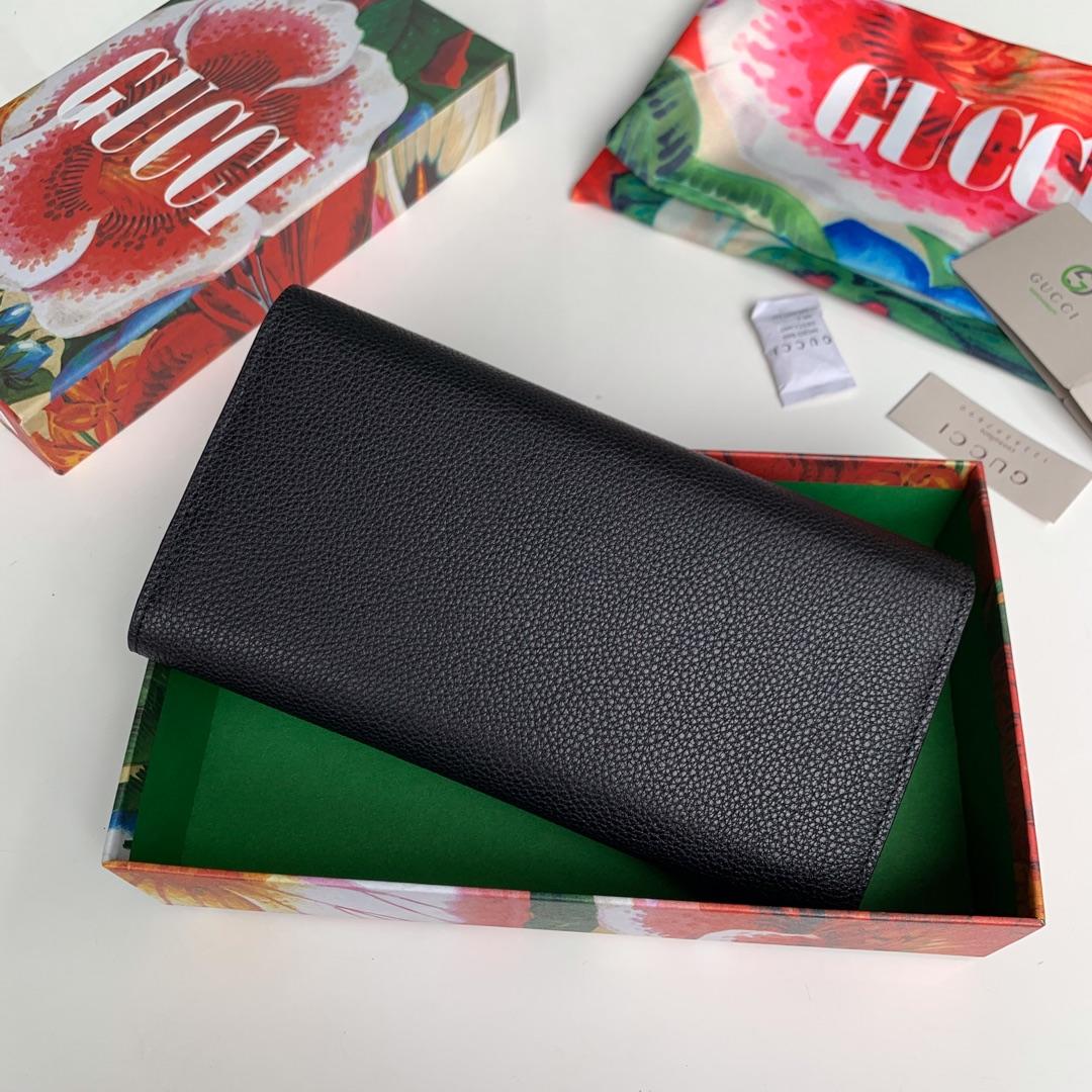 Replica Gucci 573612 Zumi Grainy Leather Continental Wallet Black