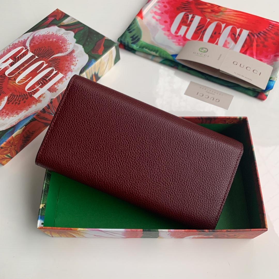 Replica Gucci 573612 Zumi Grainy Leather Continental Wallet Red