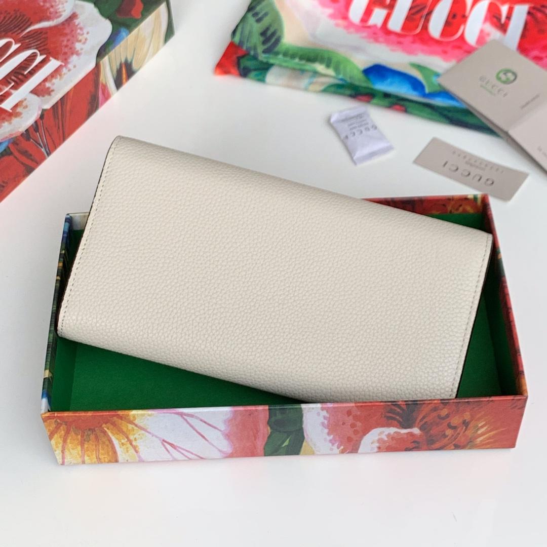 Replica Gucci 573612 Zumi Grainy Leather Continental Wallet White