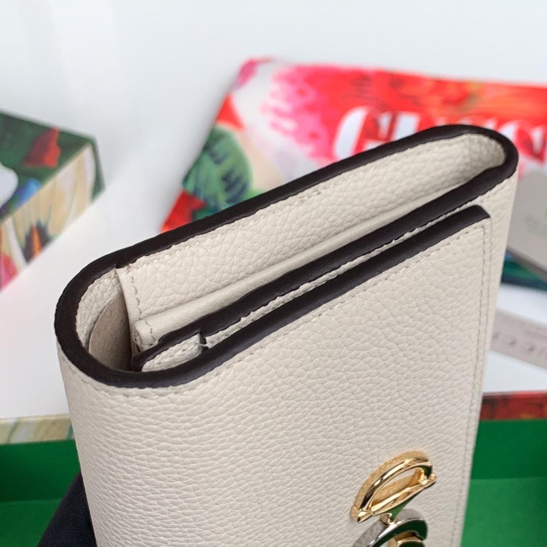 Replica Gucci 573612 Zumi Grainy Leather Continental Wallet White