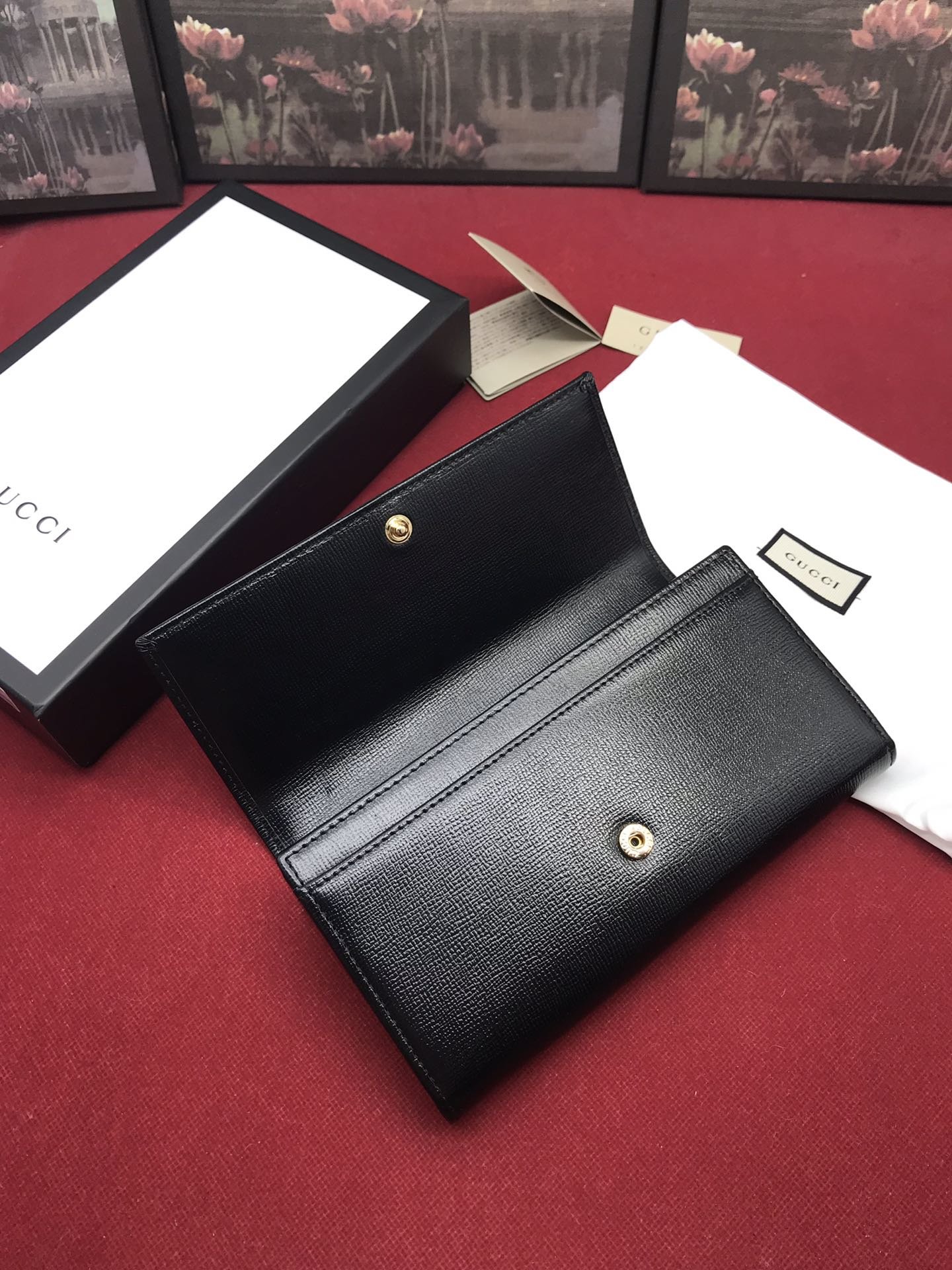 Replica Gucci 598531 Women Leather Continental Wallet Black