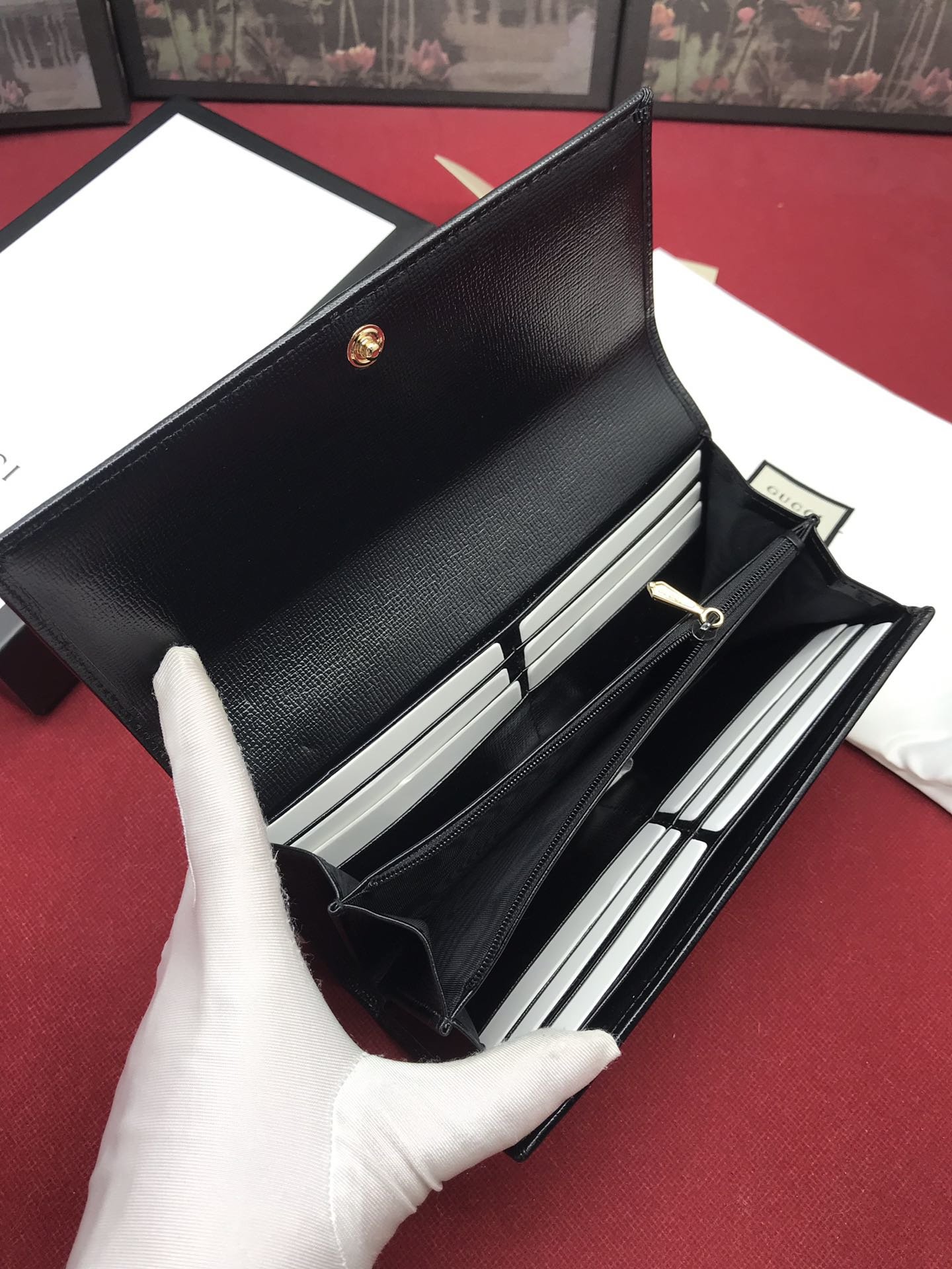 Replica Gucci 598531 Women Leather Continental Wallet Black