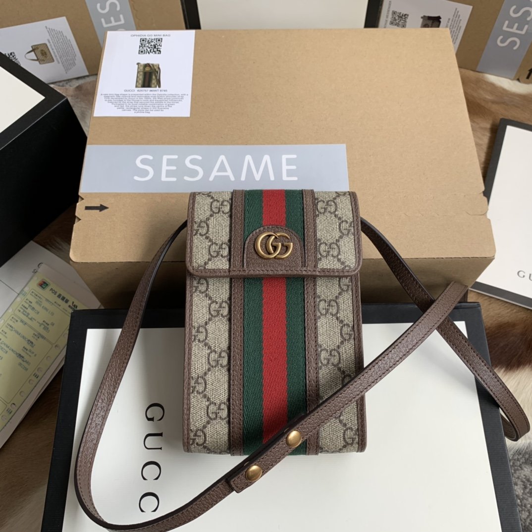 Replica Gucci 625757 Ophidia Mini Bag GG Supreme Canvas