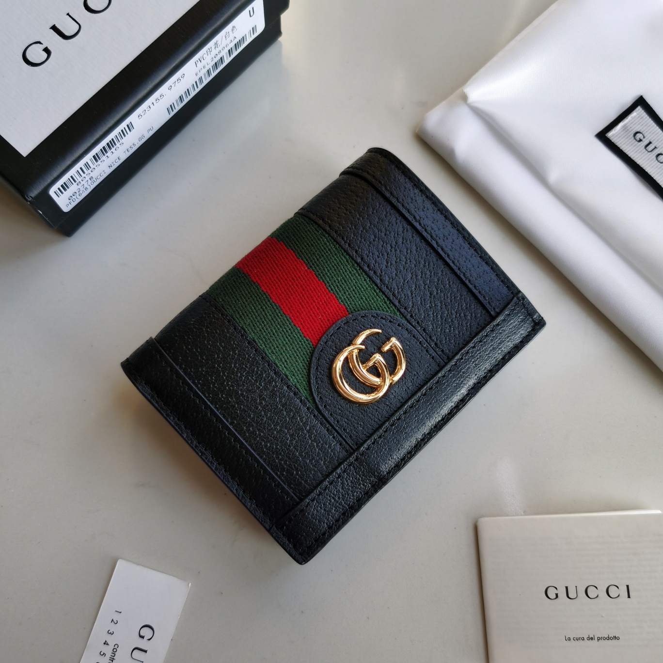 Replica Gucci Card Case Wallet Black 523155