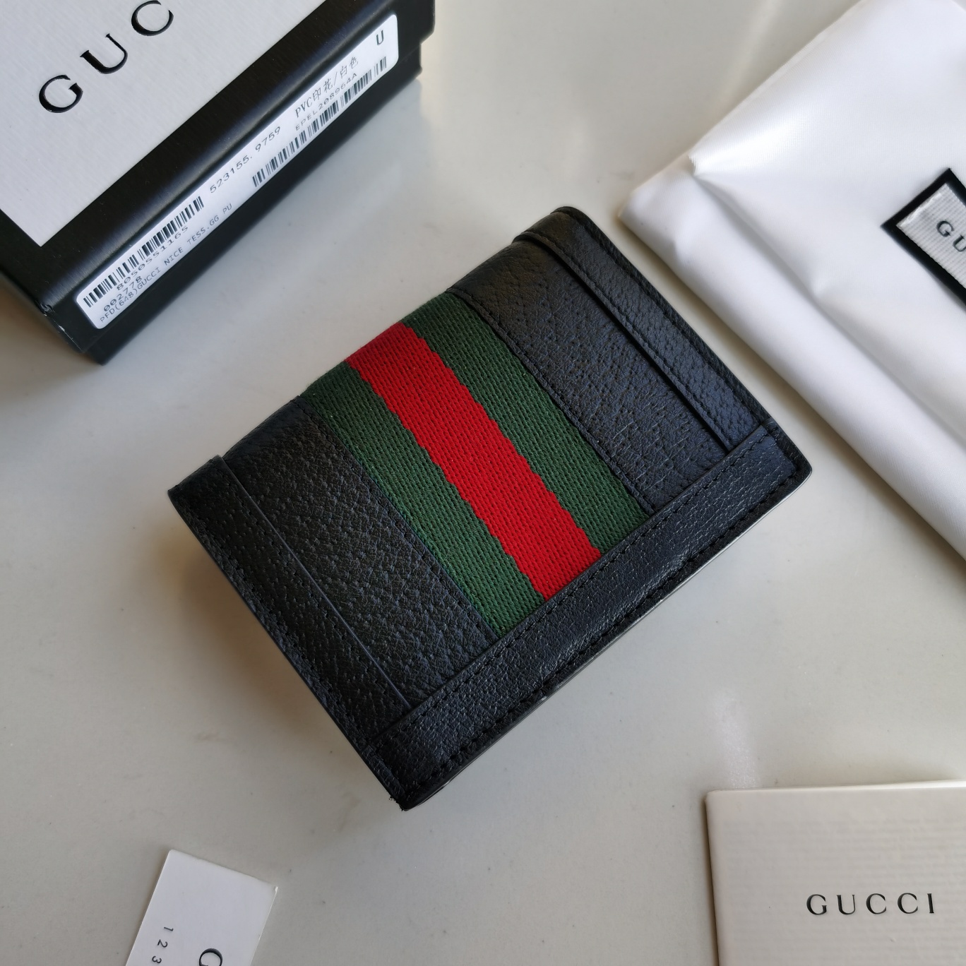 Replica Gucci Card Case Wallet Black 523155