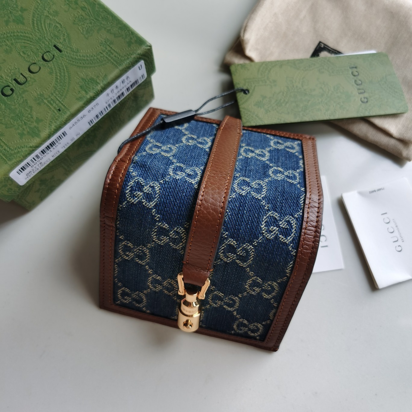 Replica Gucci Card Case Wallet Blue 645536