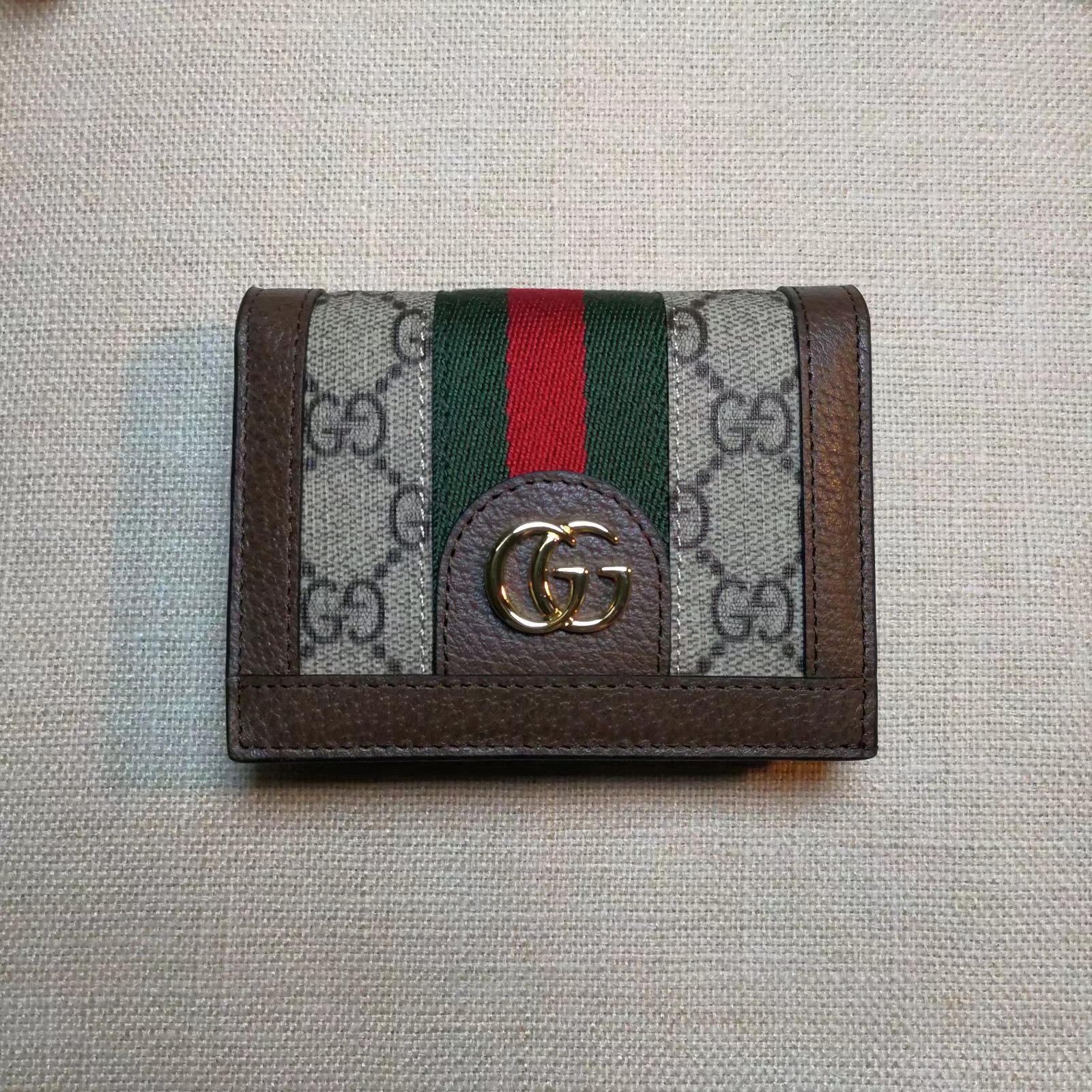 Replica Gucci Card Case Wallet Coffee 523155