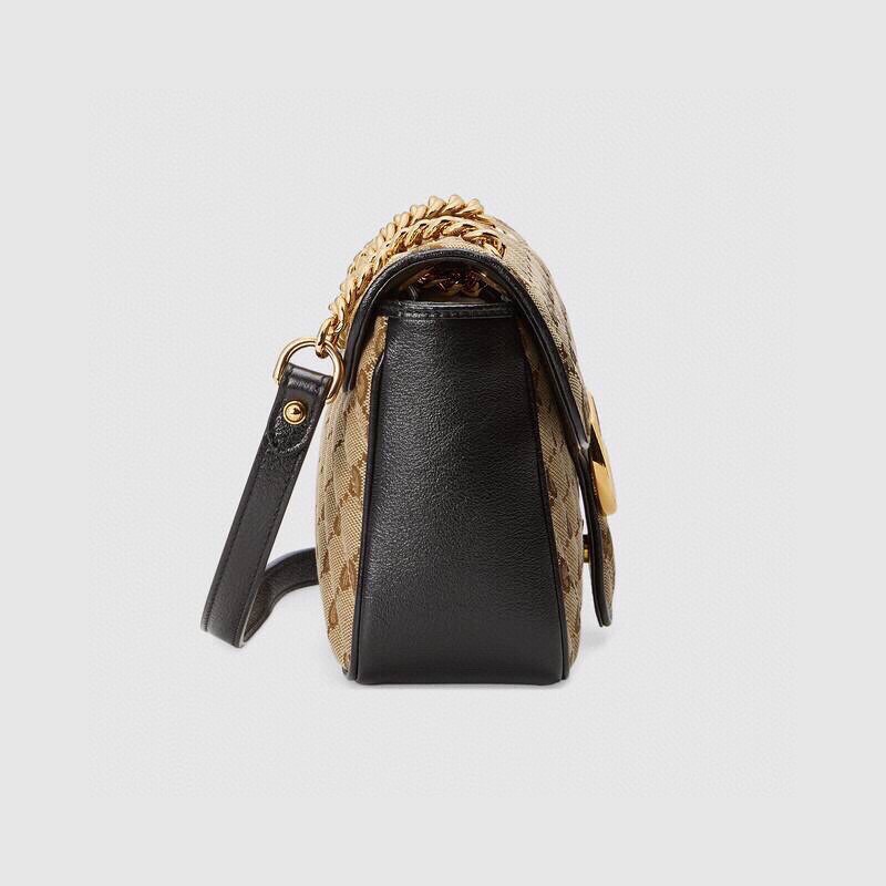 Replica Gucci GG Marmont Mini Bag Black Leather Trim