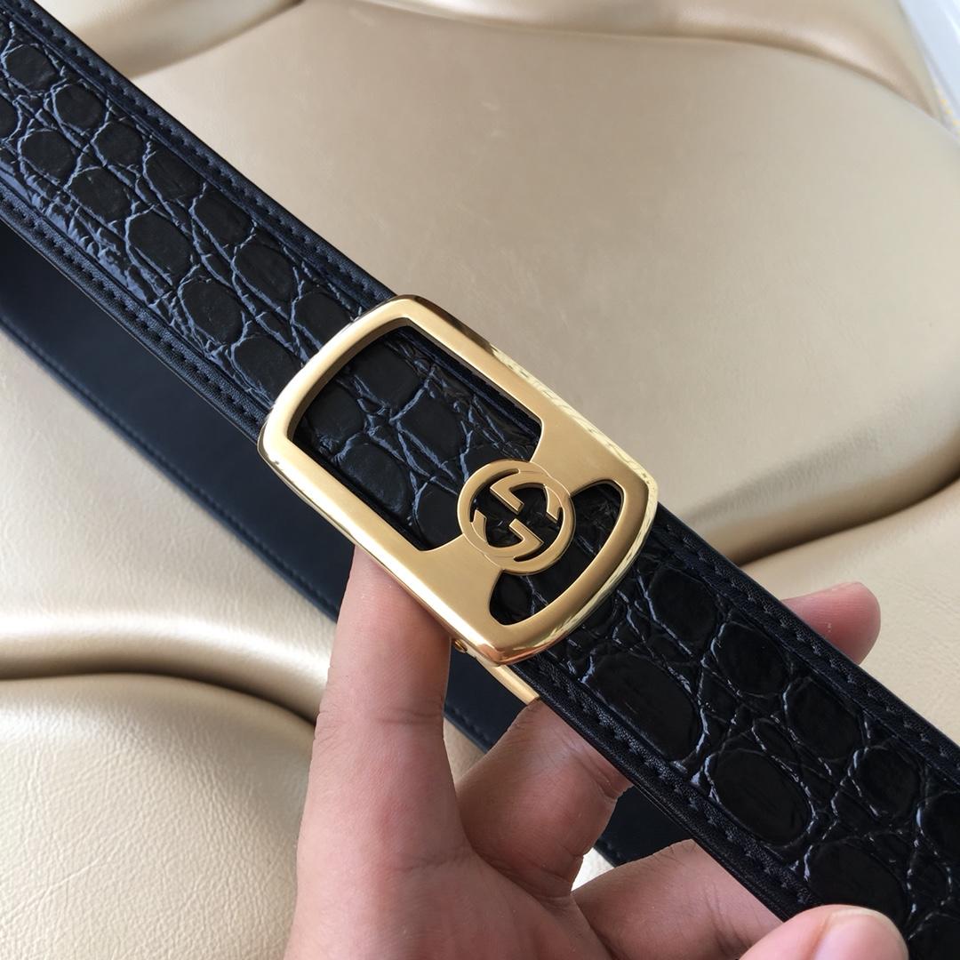 Replica Gucci Men Belt Width 3.5cm With Gold Buckle 047