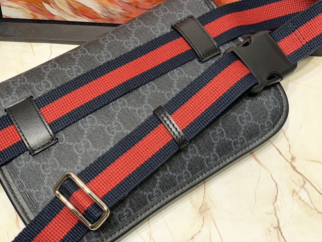 Replica Gucci Men GG Black Belt Bag 598113