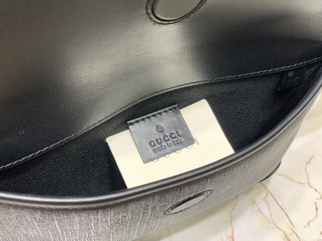 Replica Gucci Men GG Black Belt Bag 598113