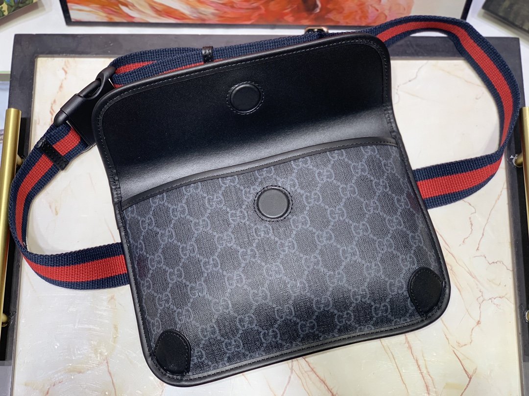 Replica Gucci Men GG Black Belt Bag 598113