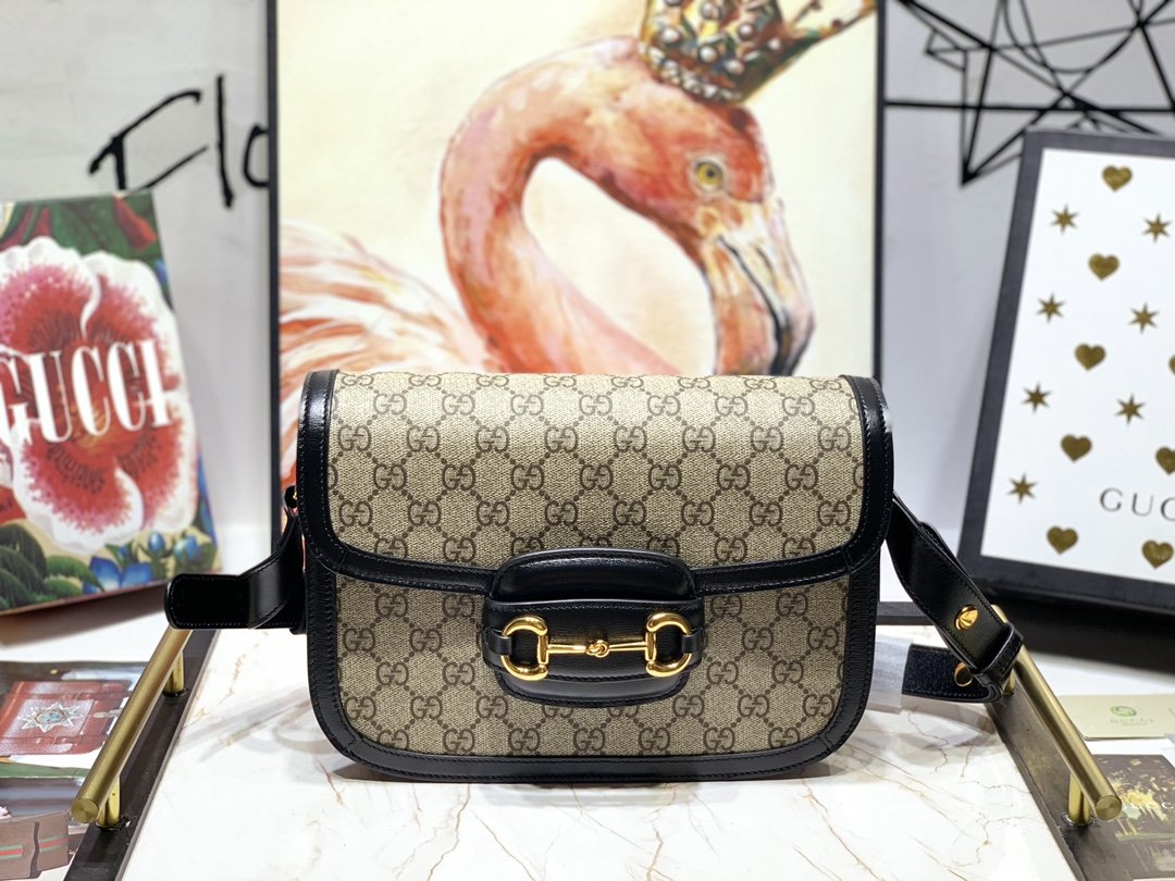 Replica Gucci Women 1955 Horsebit Bag Black 602204