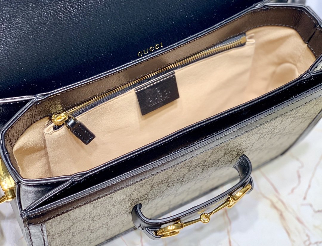 Replica Gucci Women 1955 Horsebit Bag Black 602204