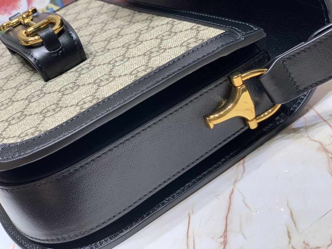 Replica Gucci Women 1955 Horsebit Bag Black 602204