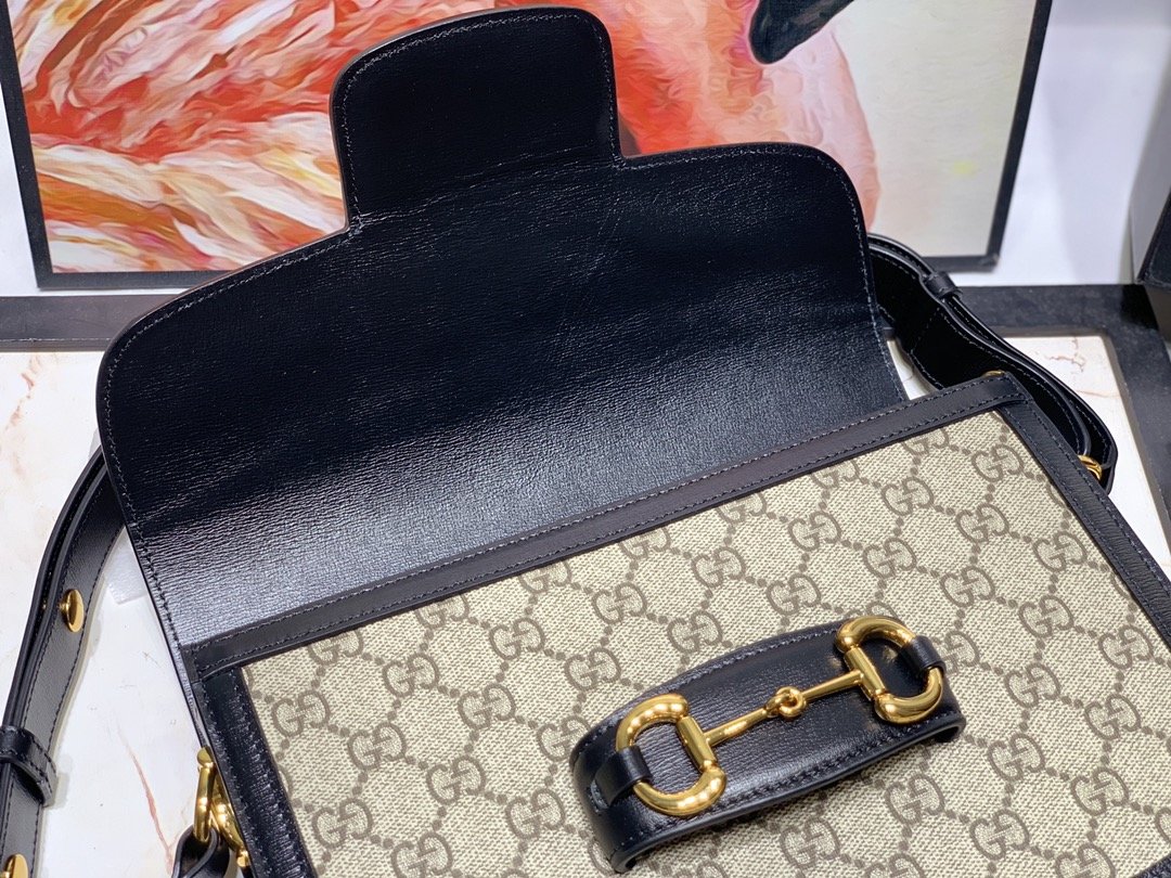 Replica Gucci Women 1955 Horsebit Bag Black 602204