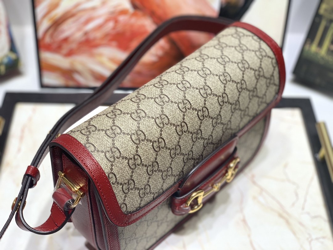 Replica Gucci Women 1955 Horsebit Bag Red 602204