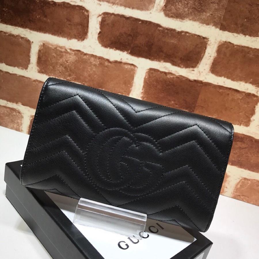 Replica Gucci Women GG Marmont Continental Wallet Black 443436