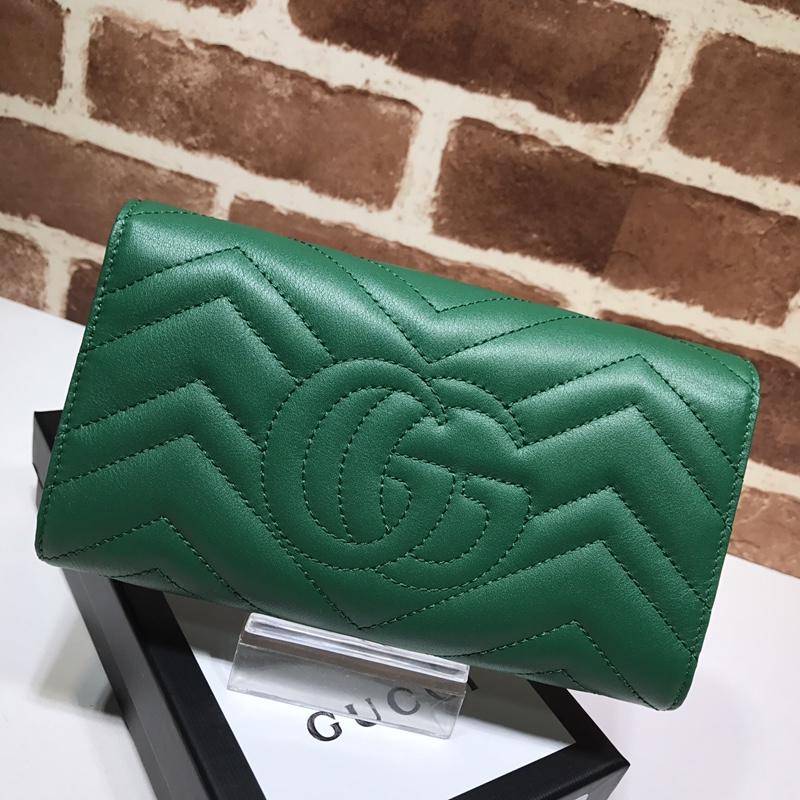 Replica Gucci Women GG Marmont Continental Wallet Green 443436