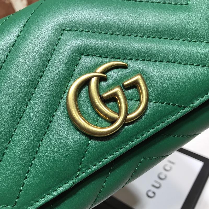 Replica Gucci Women GG Marmont Continental Wallet Green 443436