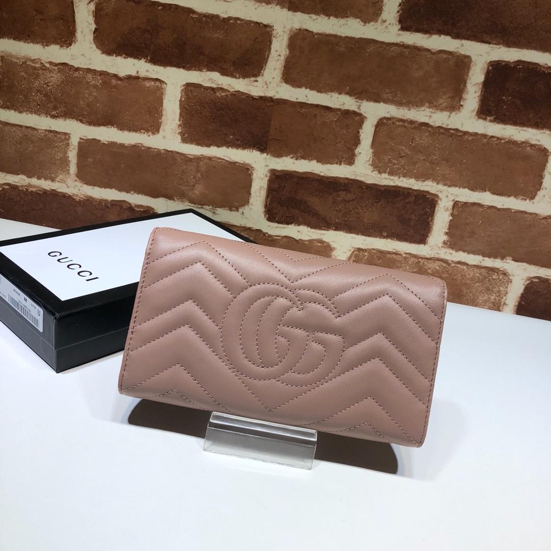 Replica Gucci Women GG Marmont Continental Wallet Pink 443436