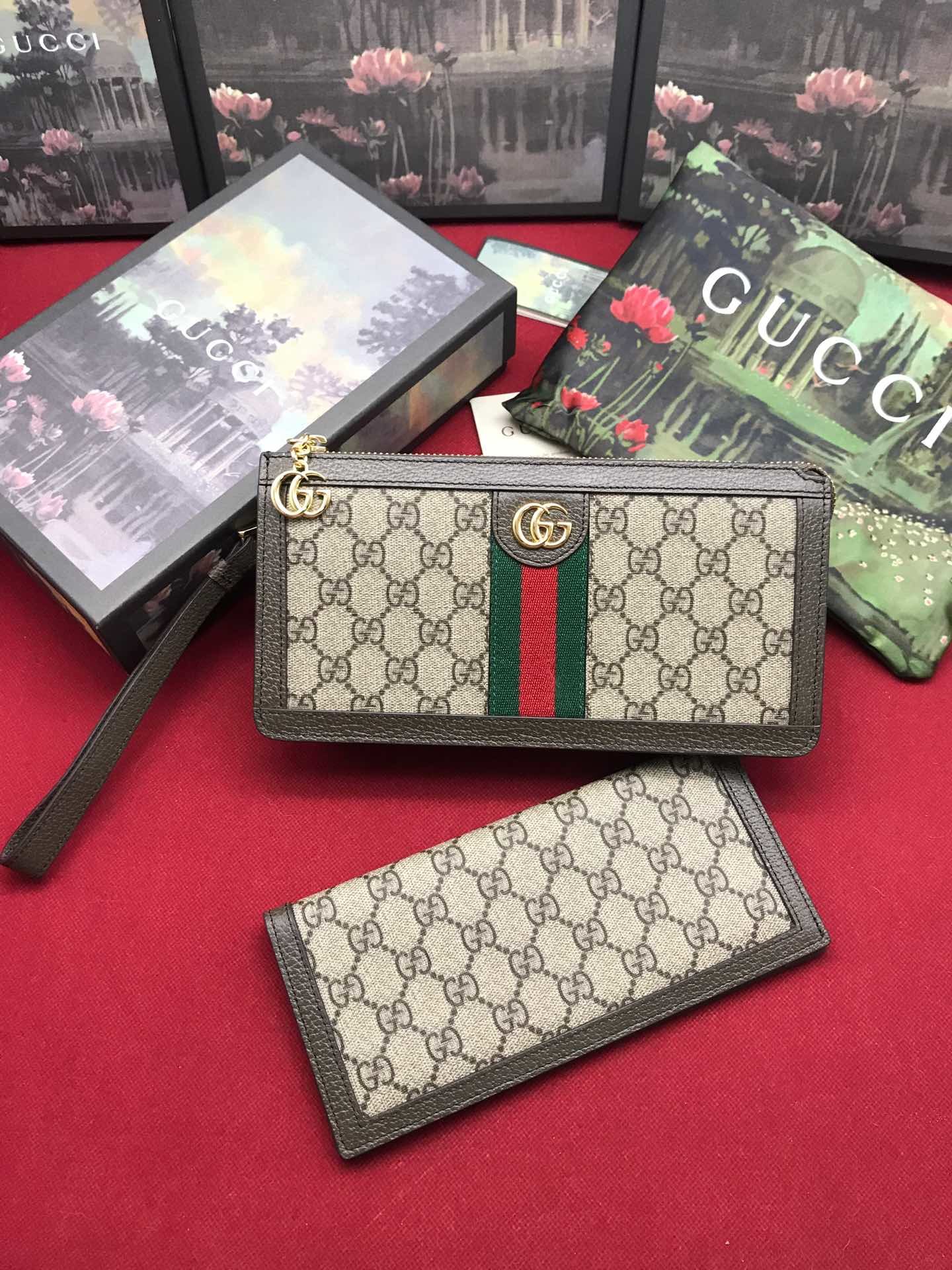 Replica Gucci Women Wallet Ophidia GG Supreme 523166