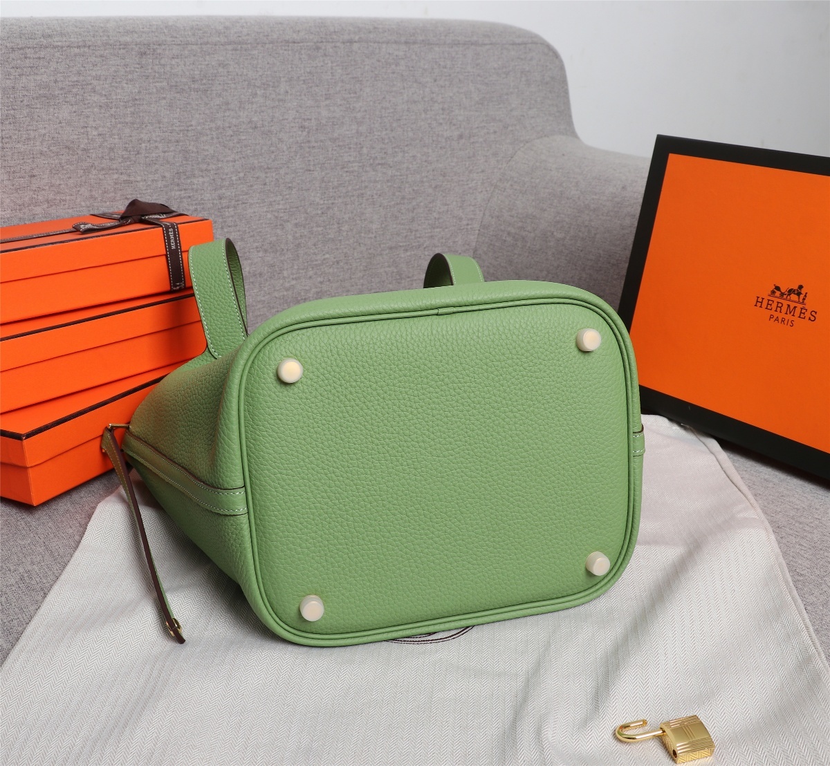 Replica Hermes Picotin Lock Bag 18cm and 22cm Green with Gold Hardware