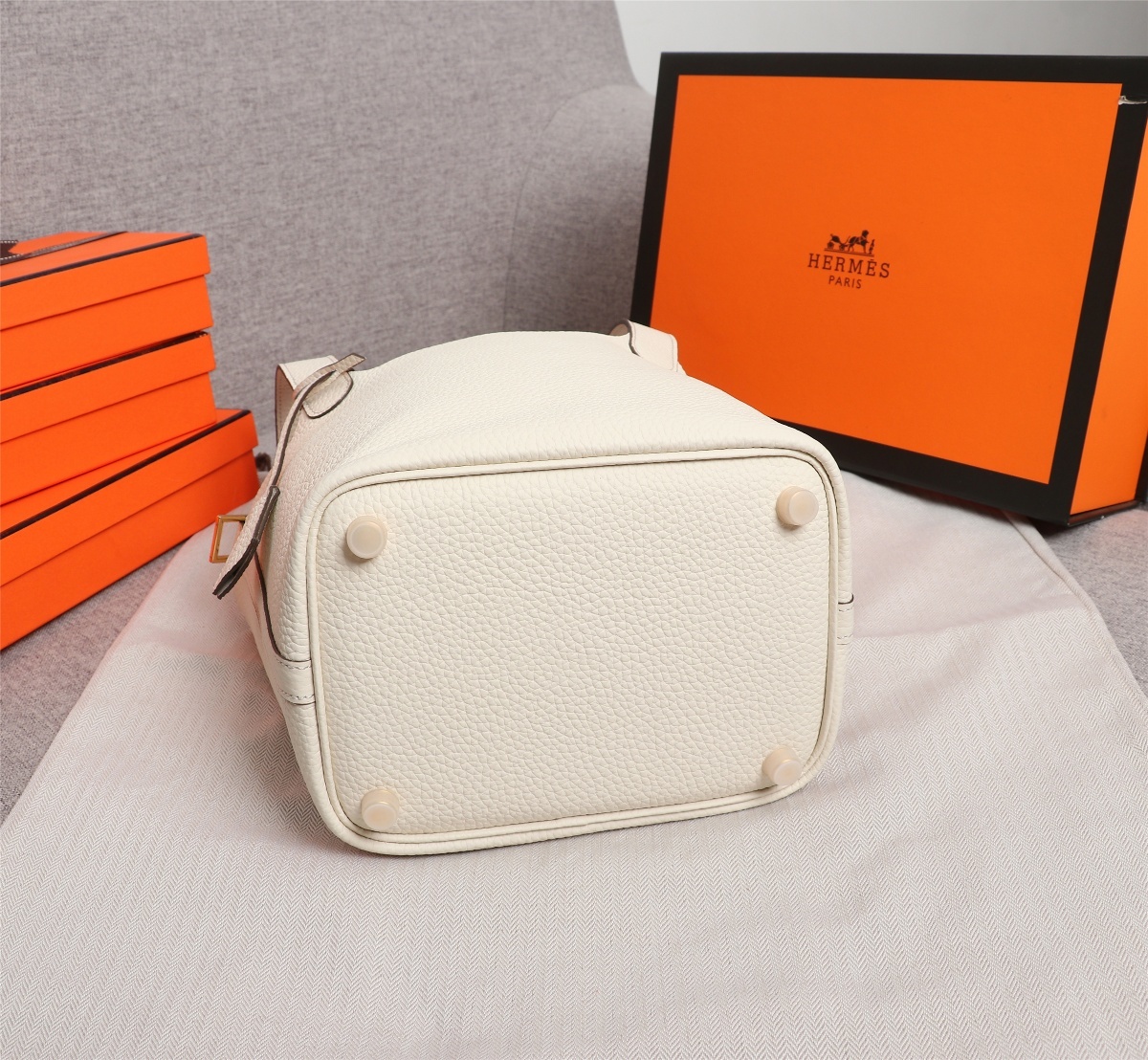 Replica Hermes Picotin Lock Bag 18cm and 22cm White with Gold Hardware