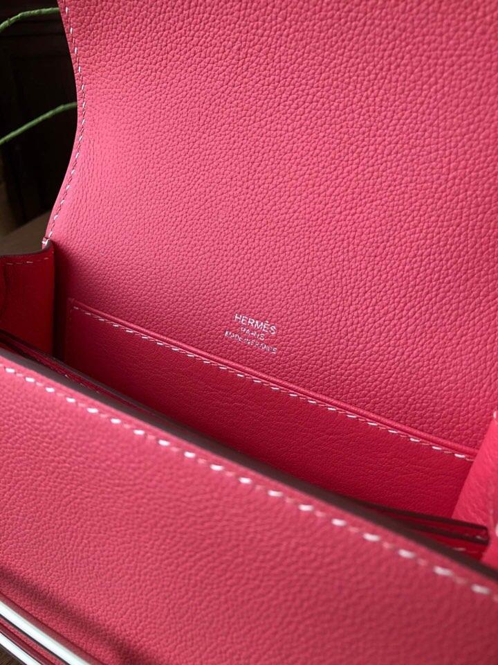 Replica Hermes Roulis Mini 19cm Swift Calf Togo Leather Shoulder Bag Pink