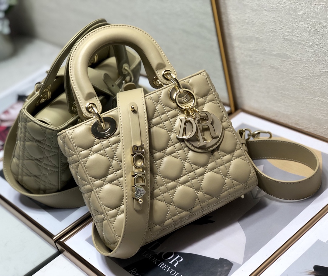 Replica Lady Dior My ABC Dior Bag Beige Cannage Lambskin