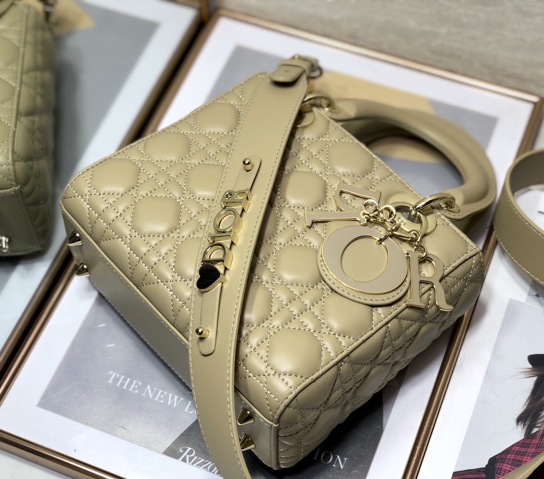 Replica Lady Dior My ABC Dior Bag Beige Cannage Lambskin