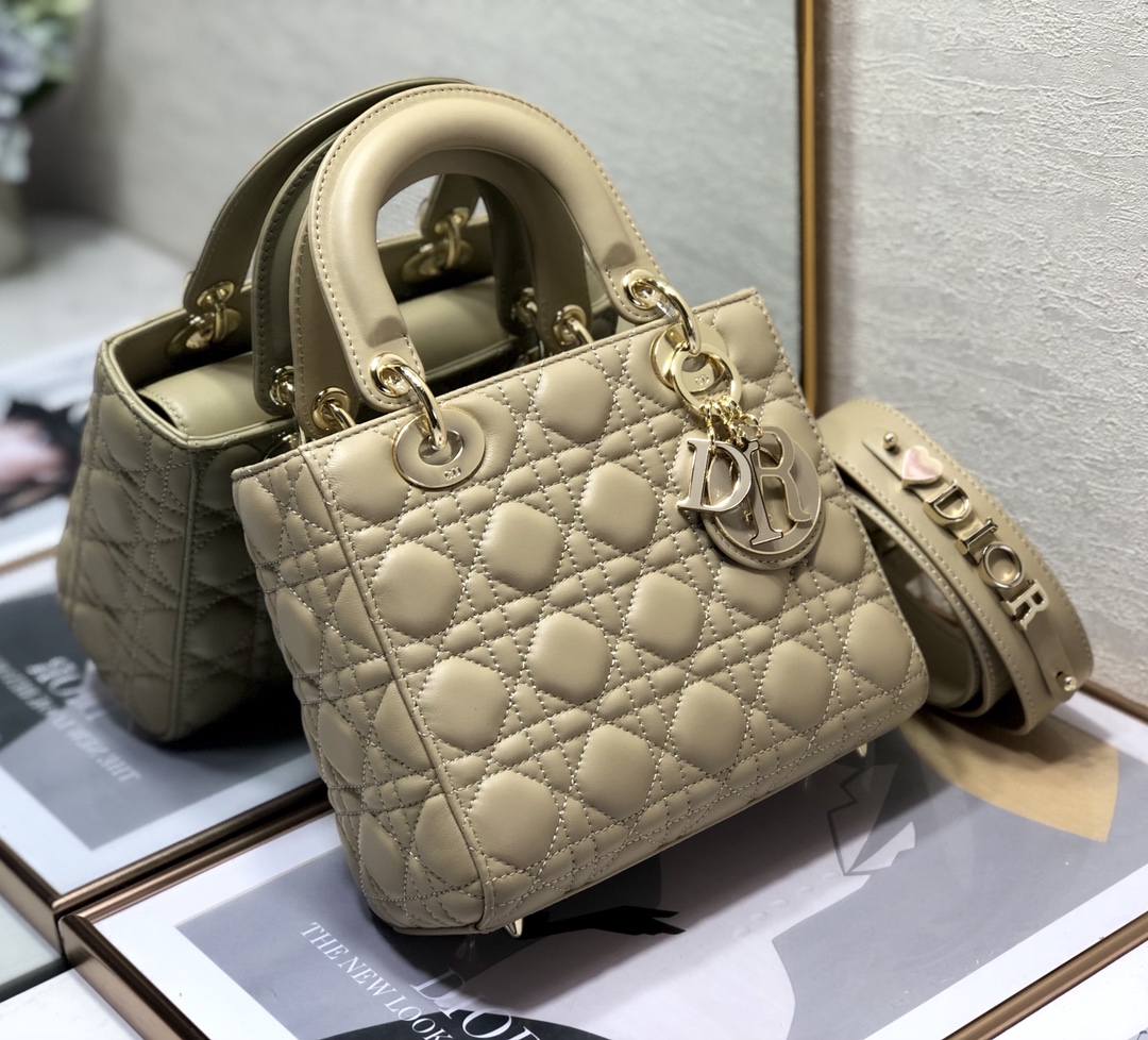 Replica Lady Dior My ABC Dior Bag Beige Cannage Lambskin