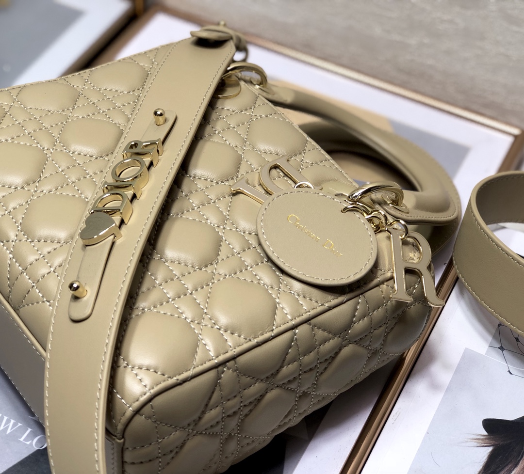 Replica Lady Dior My ABC Dior Bag Beige Cannage Lambskin