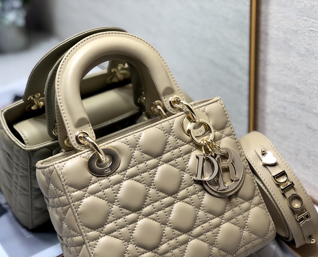 Replica Lady Dior My ABC Dior Bag Beige Cannage Lambskin