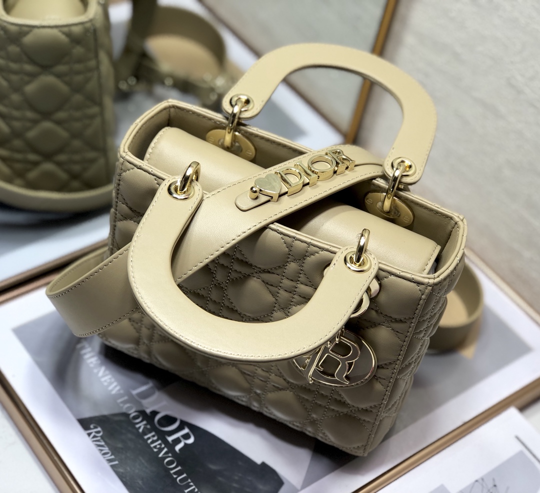 Replica Lady Dior My ABC Dior Bag Beige Cannage Lambskin