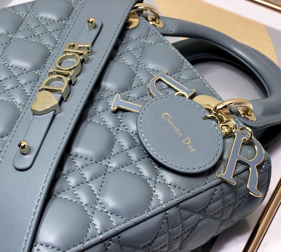 Replica Lady Dior My ABC Dior Bag Light Blue Cannage Lambskin