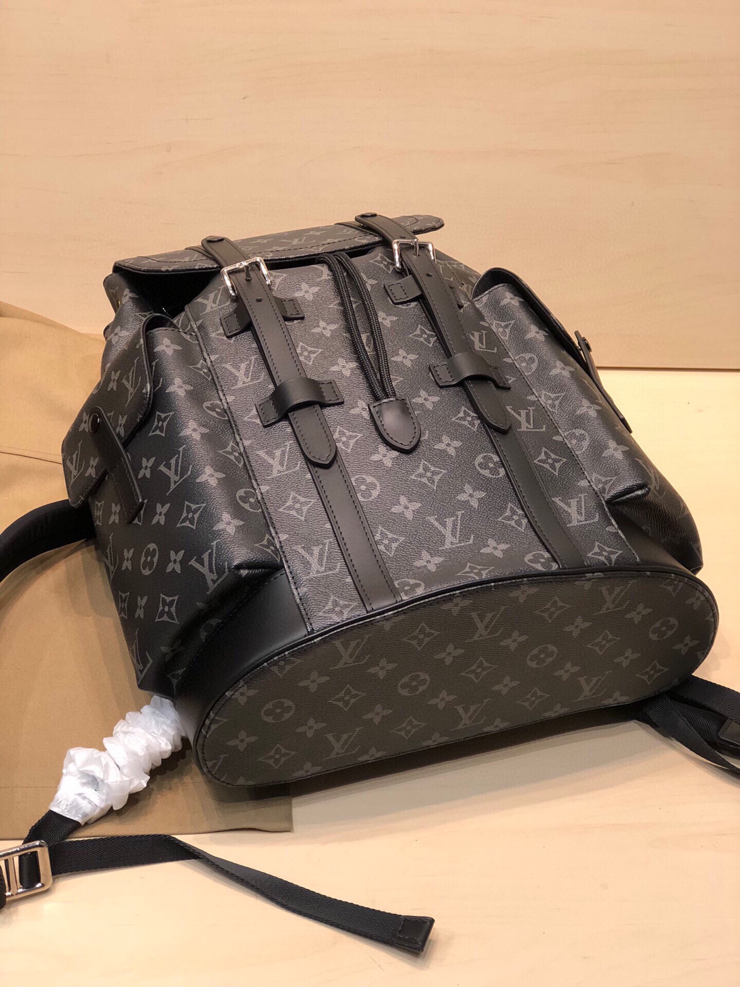 Replica Louis Vuitton M43735 Christopher PM Monogram Eclipse Coated Canvas