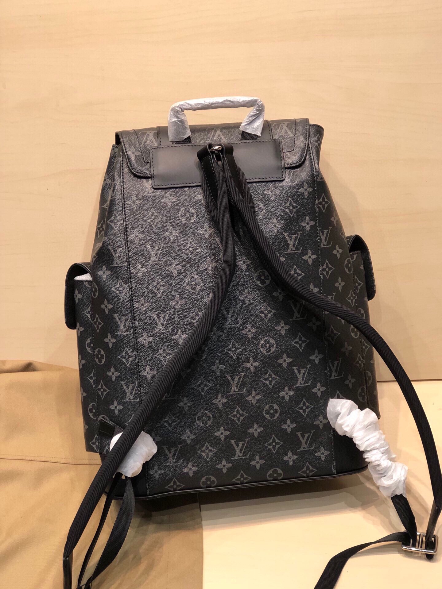 Replica Louis Vuitton M43735 Christopher PM Monogram Eclipse Coated Canvas