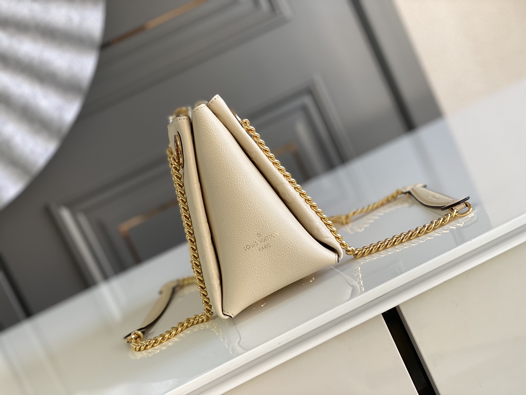 Replica Louis Vuitton M43877 Surene BB Chain Tote Handbag in Monogram Empreinte Leather Beige