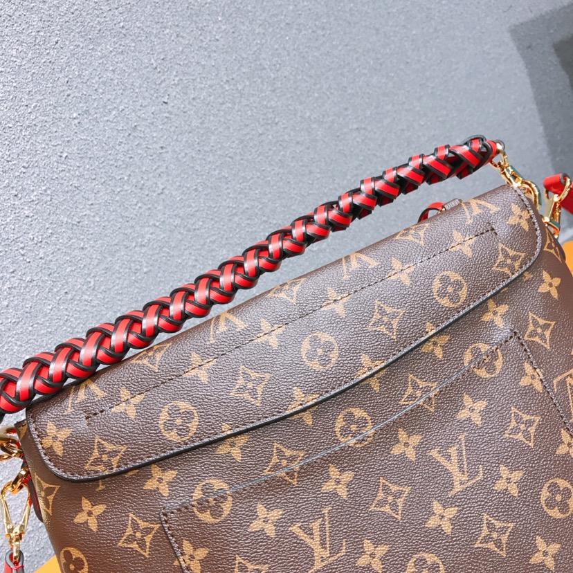 Replica Louis Vuitton M43953 Women Beaubourg MM Monogram Coated Canvas Red