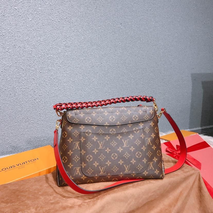 Replica Louis Vuitton M43953 Women Beaubourg MM Monogram Coated Canvas Red
